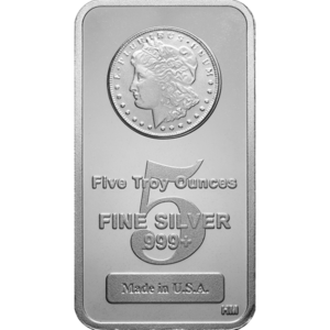 silver bar five troy ounces