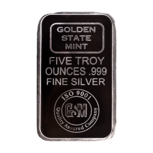 golden state mint 5 troy ounces .999 fine silver