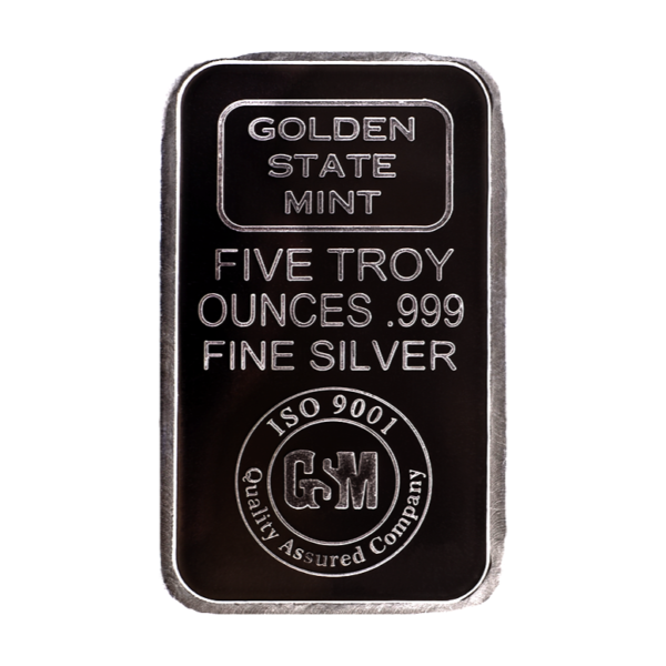 golden state mint 5 troy ounces .999 fine silver